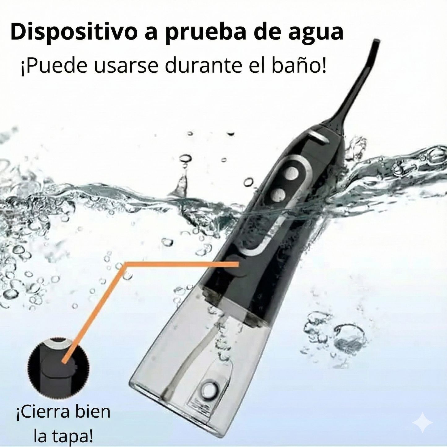JETFLOSS® Pro Irrigador Bucal: Sistema de Limpieza Dental Portátil 4 en 1 con Tecnología de Pulso Hídrico y 6 Boquillas
