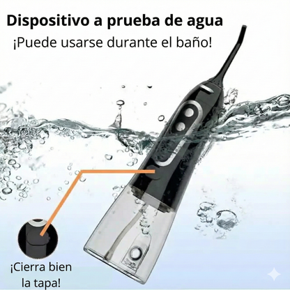JETFLOSS® Pro Irrigador Bucal: Sistema de Limpieza Dental Portátil 4 en 1 con Tecnología de Pulso Hídrico y 6 Boquillas
