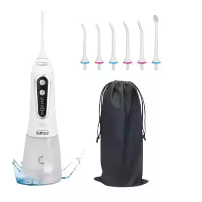 JETFLOSS® Pro Irrigador Bucal: Sistema de Limpieza Dental Portátil 4 en 1 con Tecnología de Pulso Hídrico y 6 Boquillas
