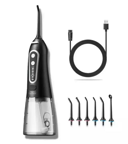 JETFLOSS® Pro Irrigador Bucal: Sistema de Limpieza Dental Portátil 4 en 1 con Tecnología de Pulso Hídrico y 6 Boquillas